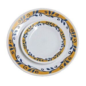 Corelle Casa Flora Dinner plate and salad/bread plate 10 1/4" yellow blue vine
